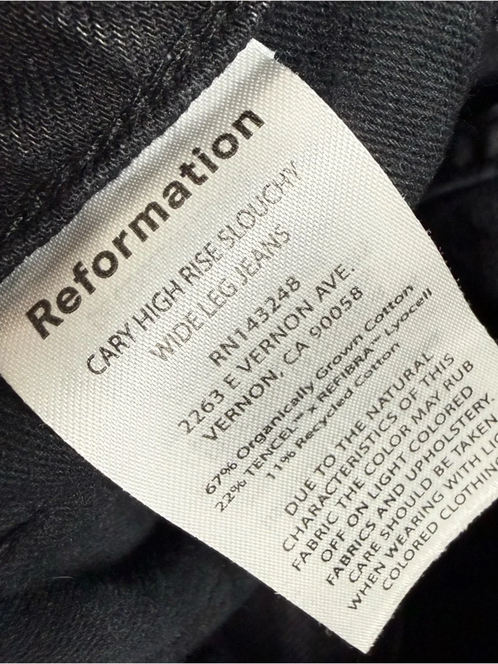 Reformation Cary High Rise Slouchy Wide Leg Jeans Size 26